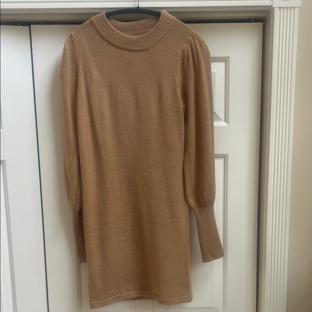 Elegant French Connection camel colored Sweater Dress